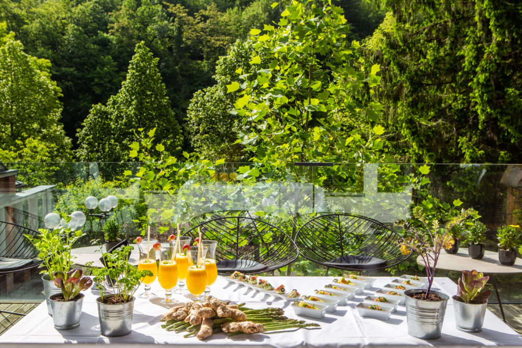 Narava Šmarješke Toplice, kozarci s smoothiji in zdrava hrana