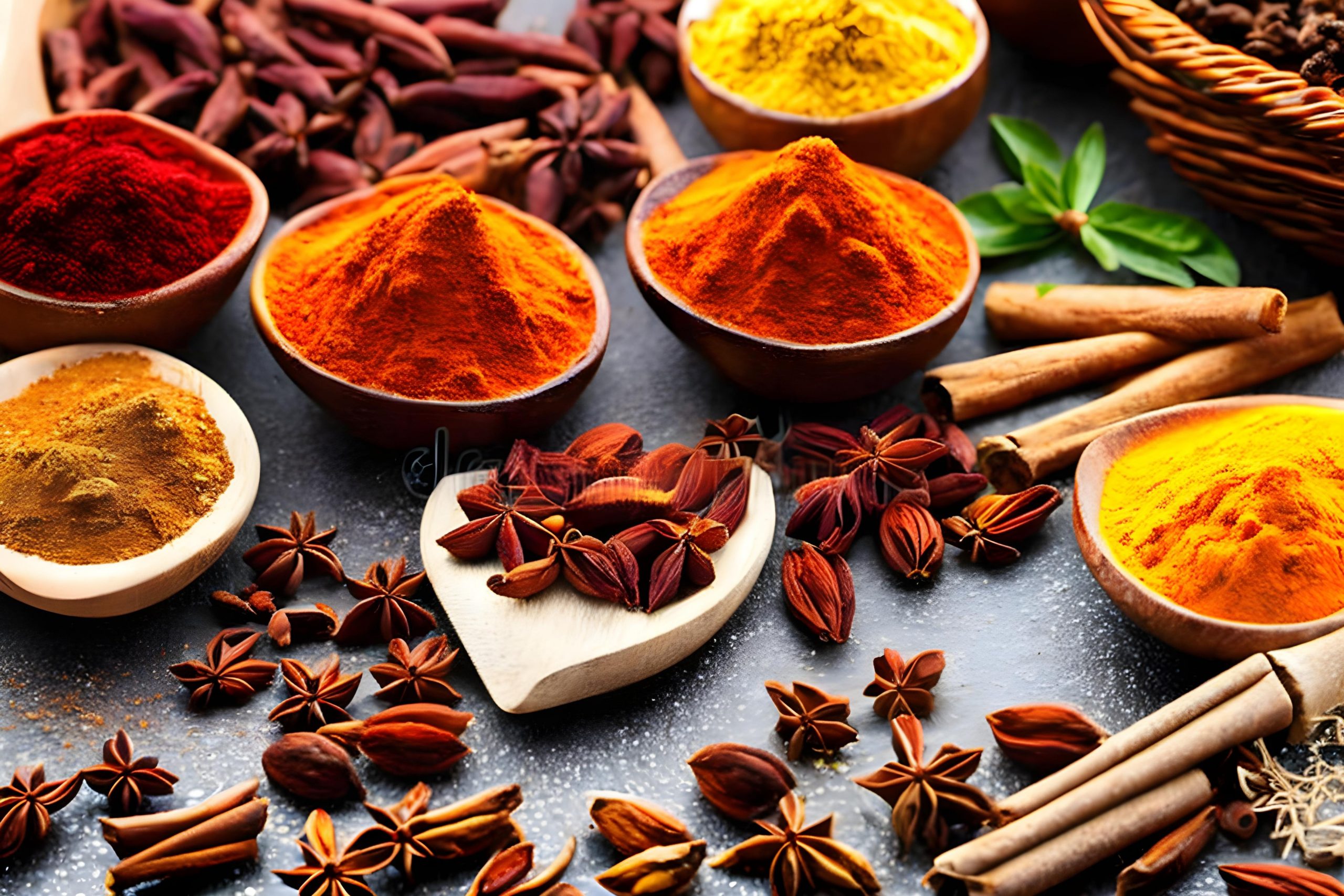 Zdrave začimbe na mizi