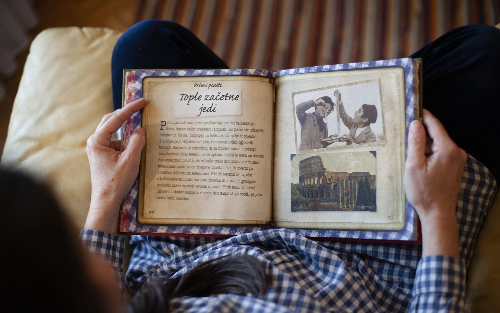 Izdelava domačih testenin - izbira recepta iz kuharske knjige