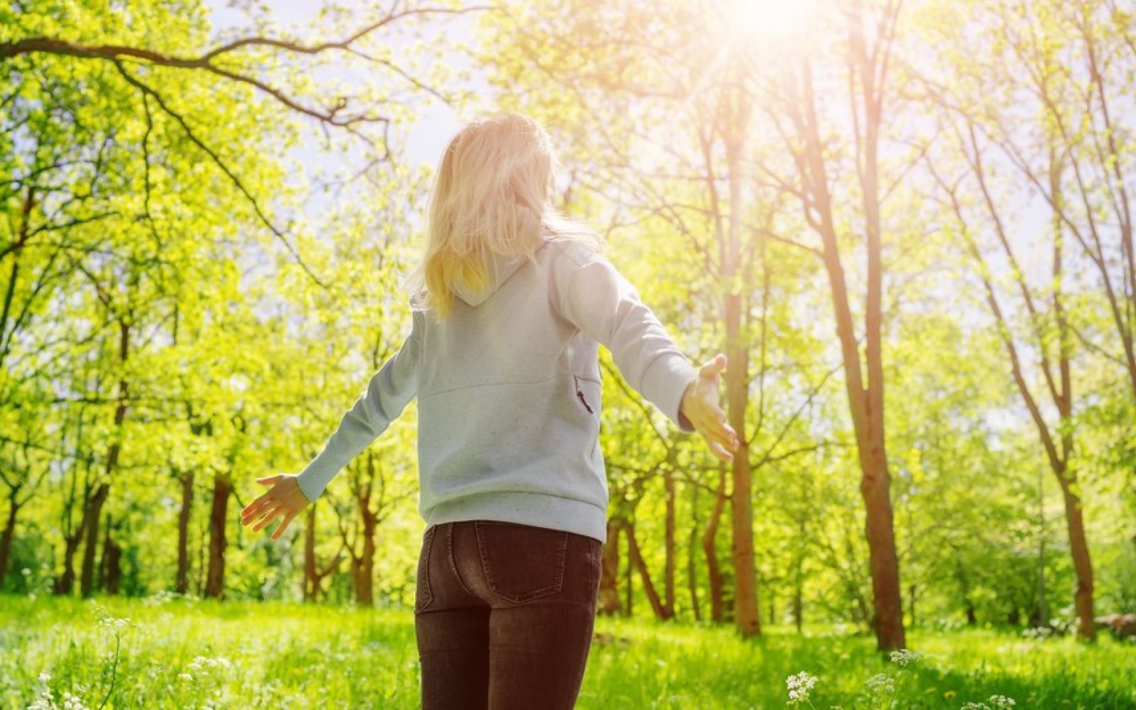 narava, sreča, pomlad, ženska