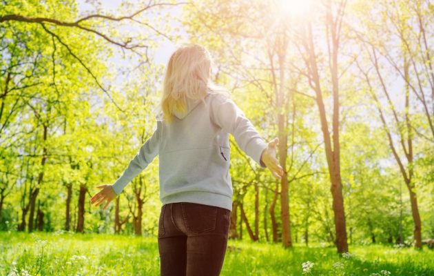 narava, sreča, pomlad, ženska