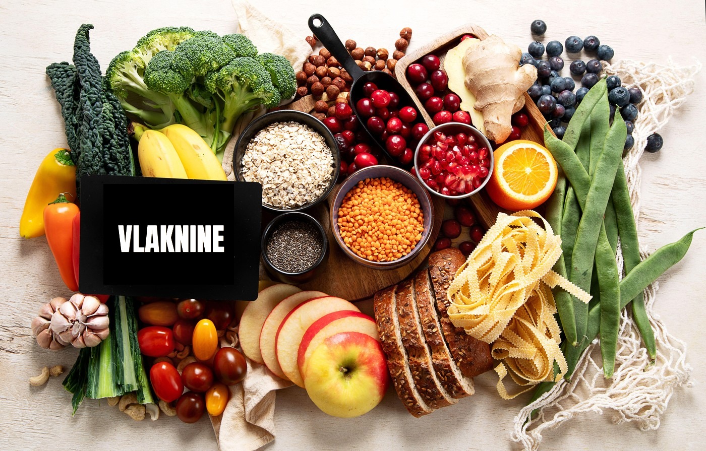 Raznovrstna živila bogata s prehranskimi vlakninami